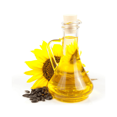 a sunflower oil in a glass jar