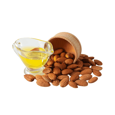 a bowl of almond oil and nuts
